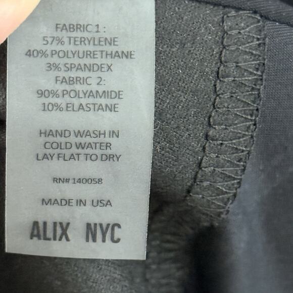 ALIX NYC Black Faux Leather Bodysuit Size M Open Back Cutout Spaghetti Straps - Picture 10 of 16